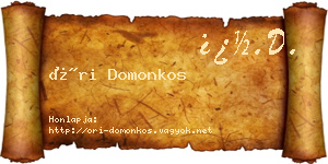 Őri Domonkos névjegykártya