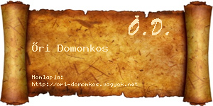 Őri Domonkos névjegykártya